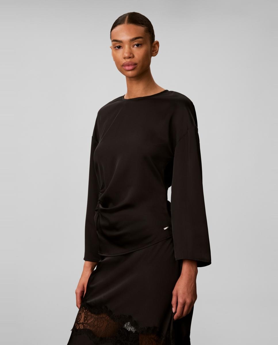 Top de mujer satén fruncido - Calvin Klein - Negro Negro-2