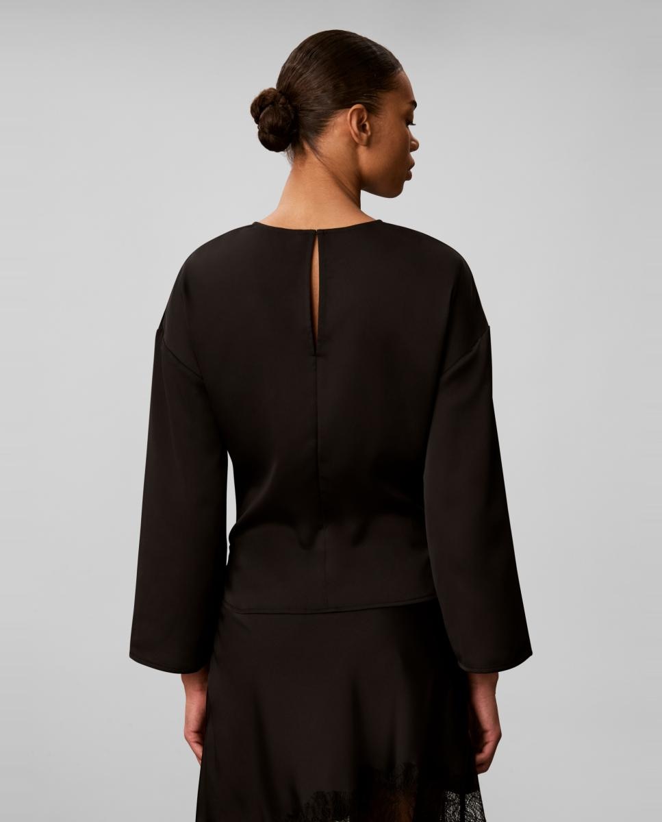 Top de mujer satén fruncido - Calvin Klein - Negro Negro-3