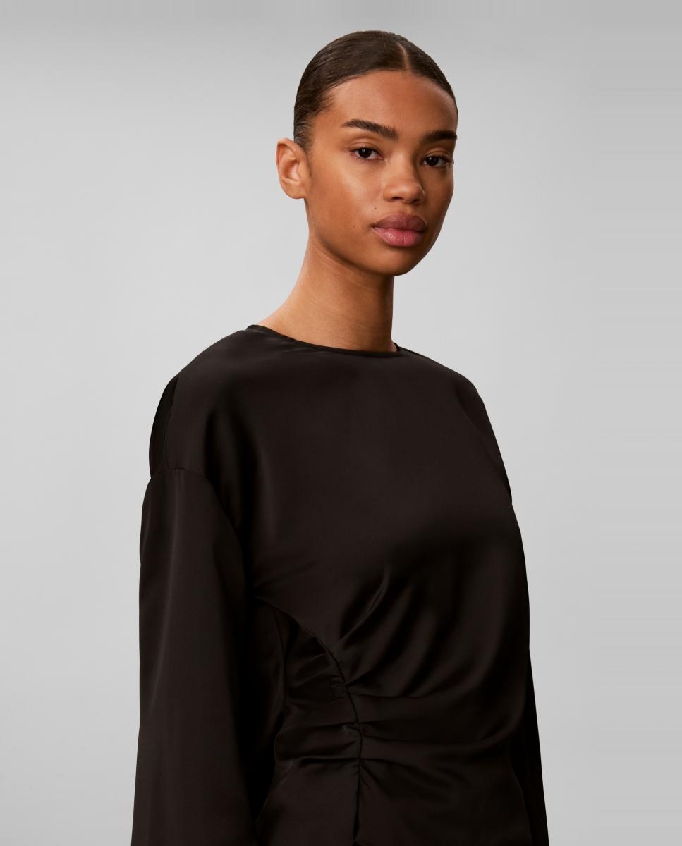 Top de mujer satén fruncido - Calvin Klein - Negro Negro-4