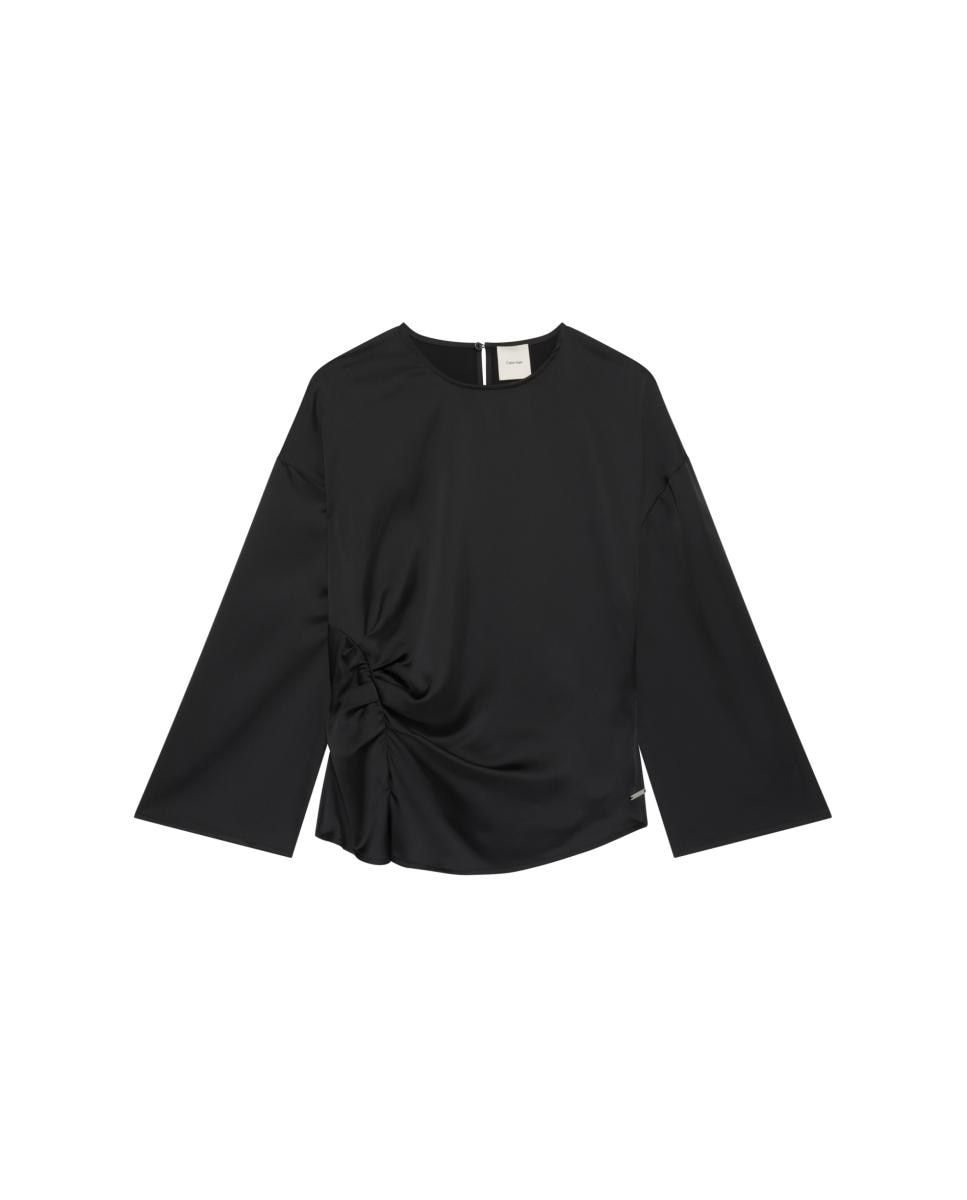 Top de mujer satén fruncido - Calvin Klein - Negro Negro-5