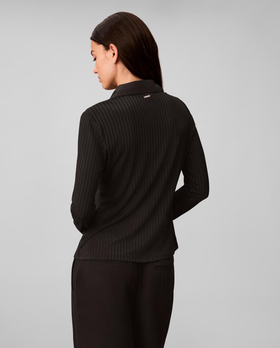 Camisa de mujer punto texturizado brillante - Calvin Klein - Negro Negro-2