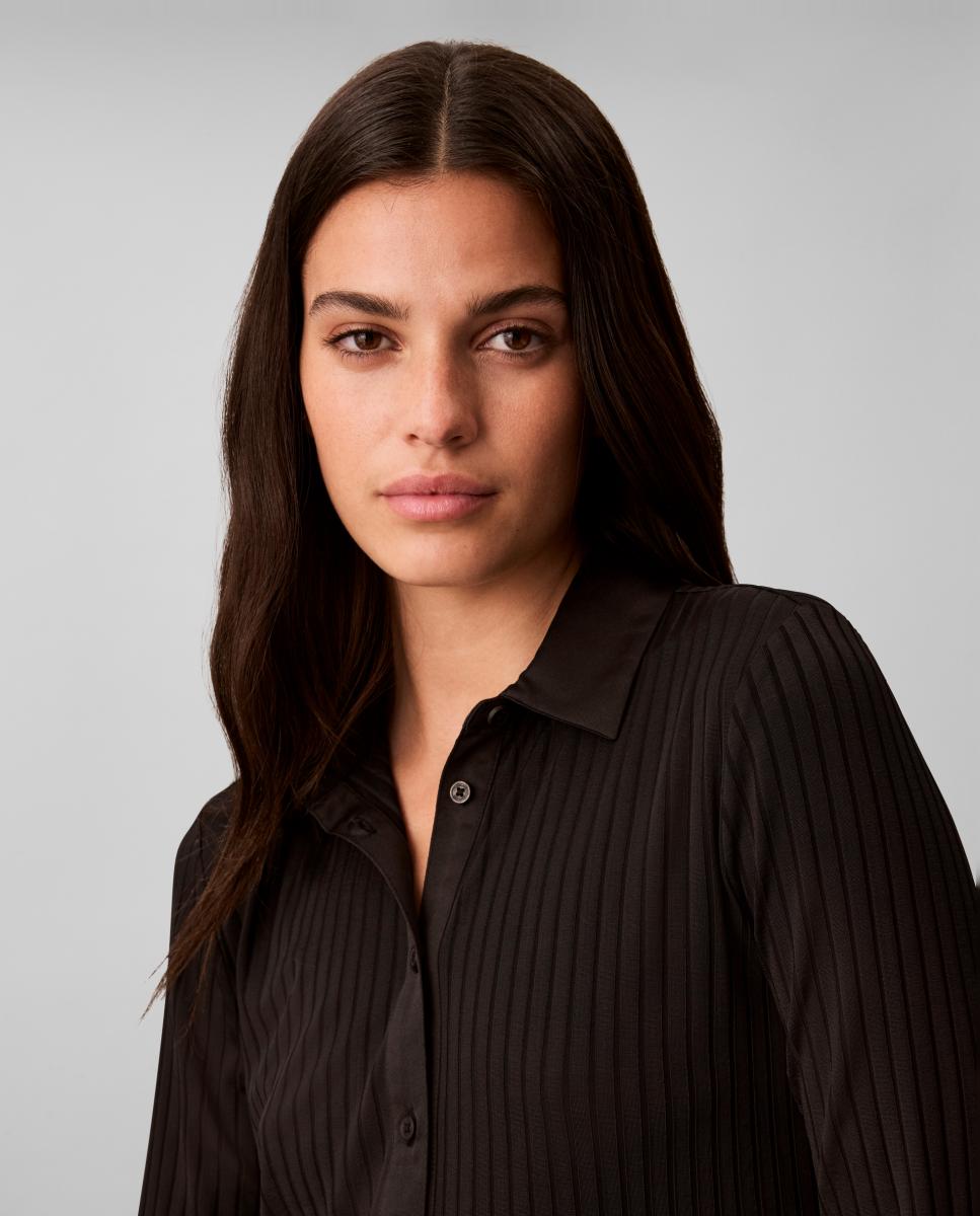 Camisa de mujer punto texturizado brillante - Calvin Klein - Negro Negro-4