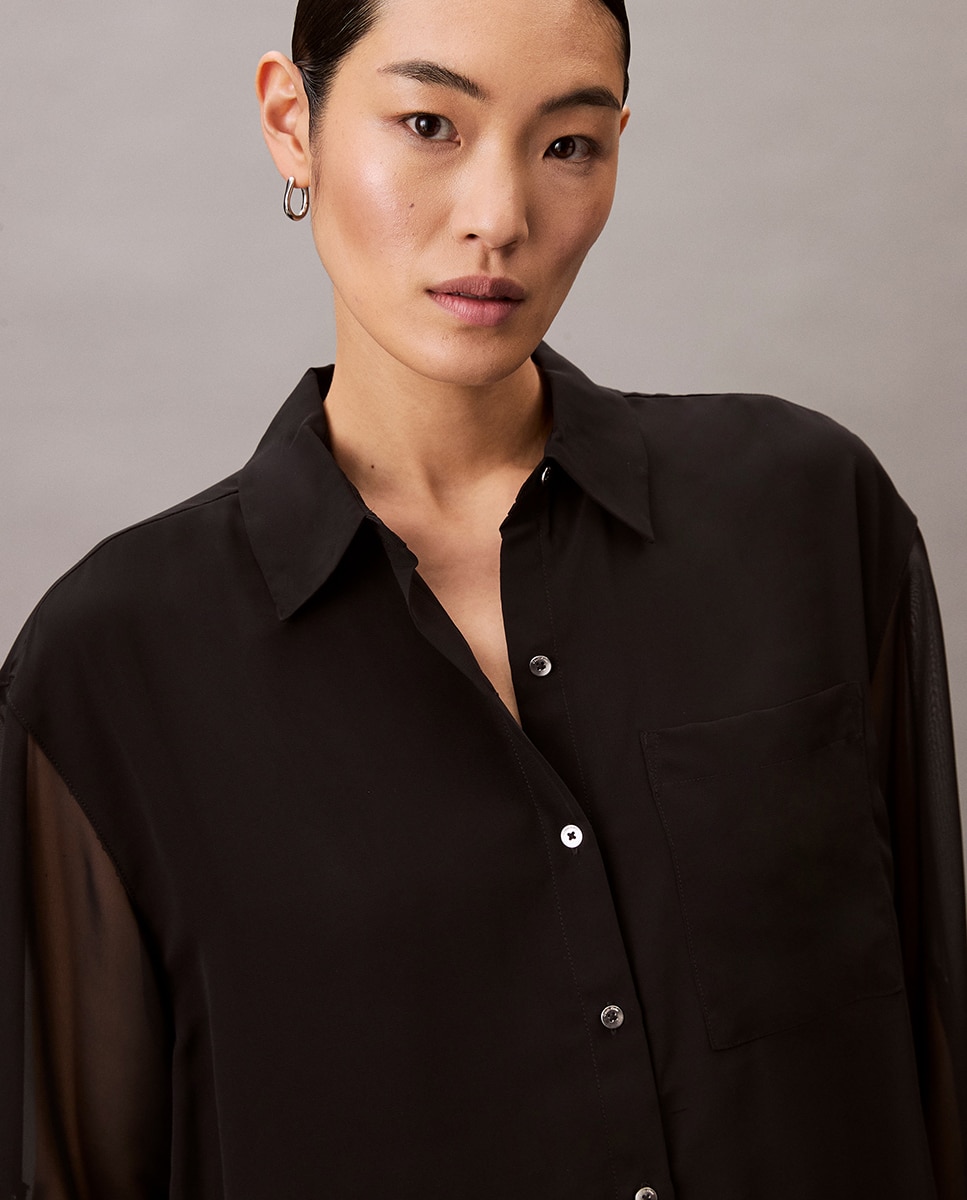 Blusa Tipo Camiseiro Preto-3