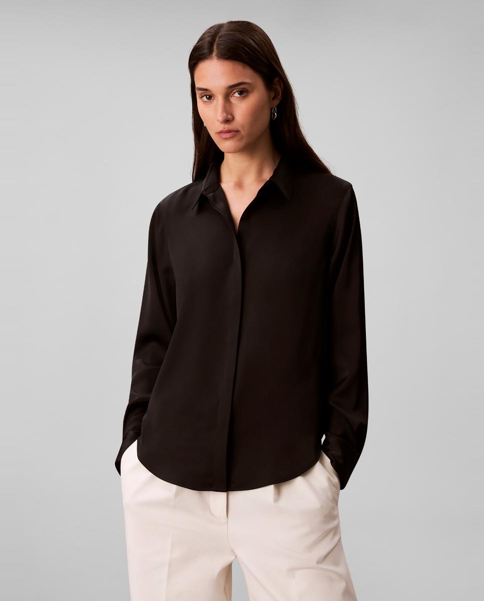 Camisa Acetinada Preto-1