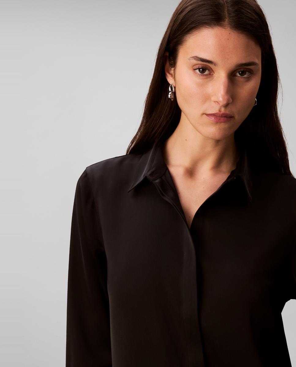 Camisa Acetinada Preto-3