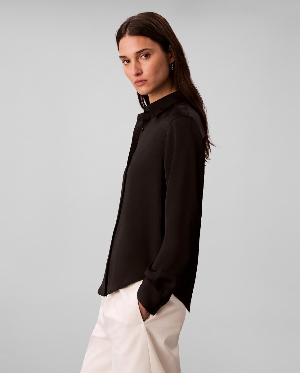 Camisa Acetinada Preto-4