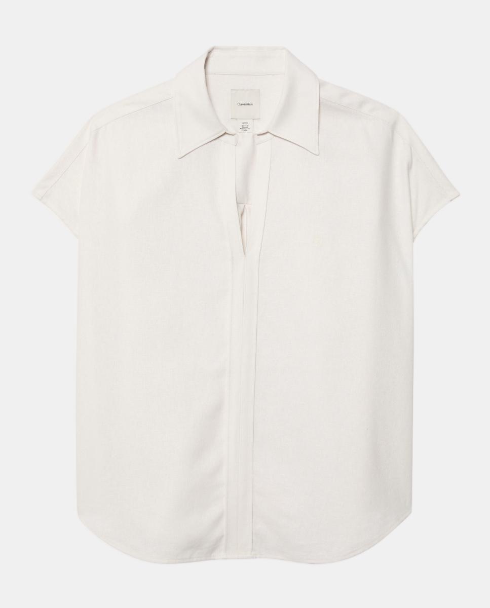 Camisa de Linho de Corte Clássico Cru-6