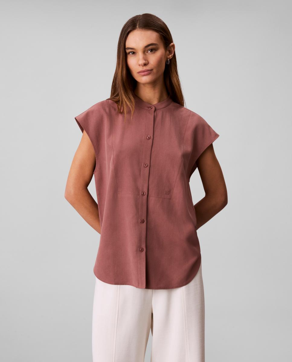 Calvin Klein - Camisa de mujer relajada de lino tencel.