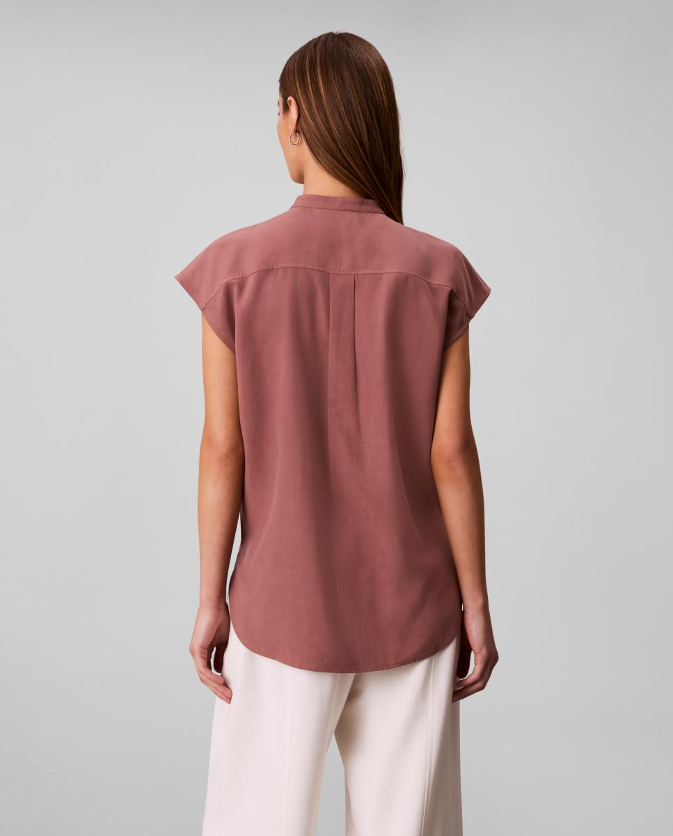 Camisa Relaxed de Linho e Tencel Castanho-2