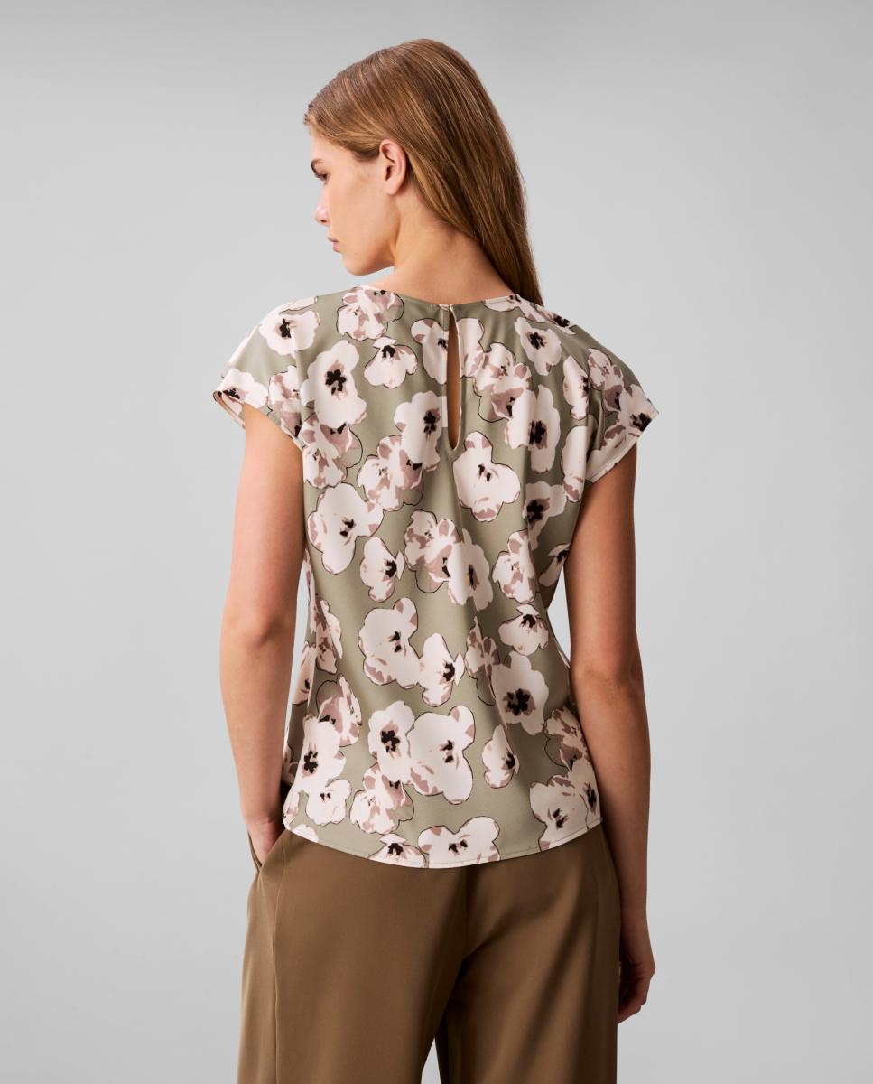 Top de Cetim Estampado Cinzento-5