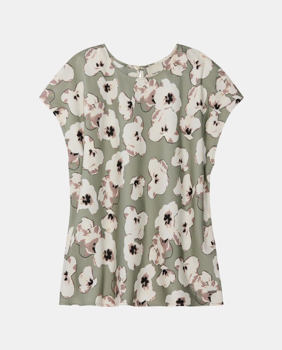 Top de Cetim Estampado Cinzento-6