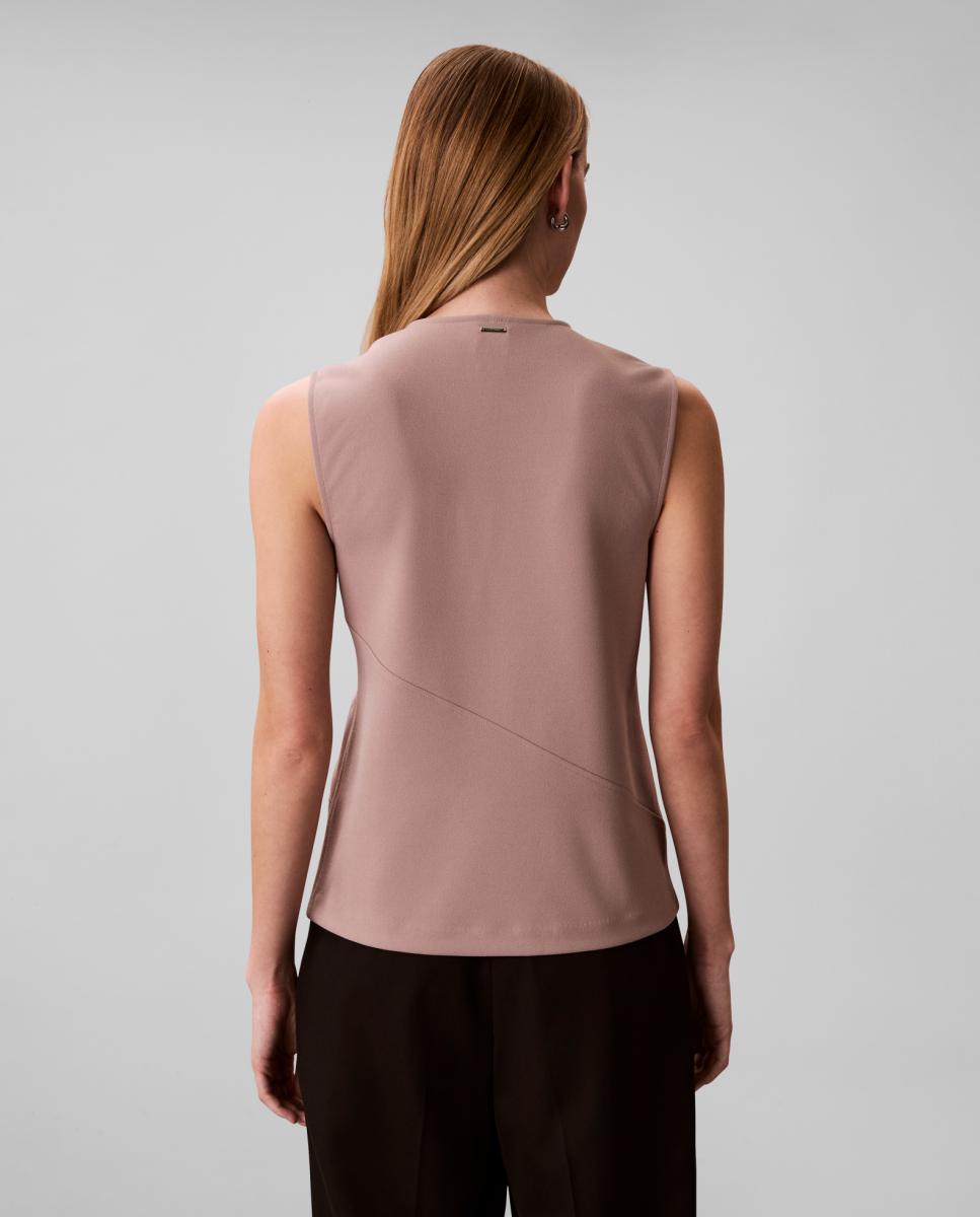 Top de Crepe Elástico Taupe-2