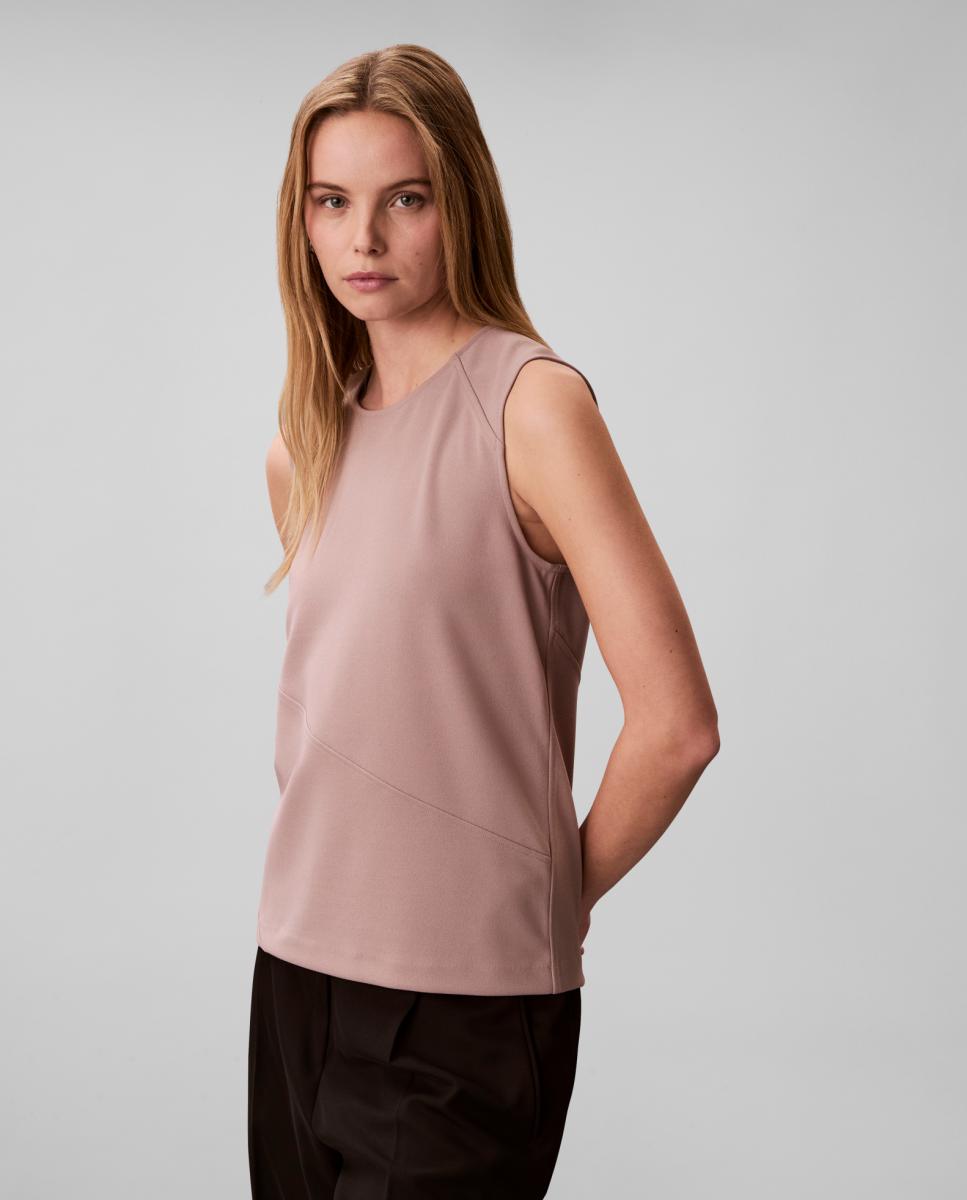 Top de Crepe Elástico Taupe-4