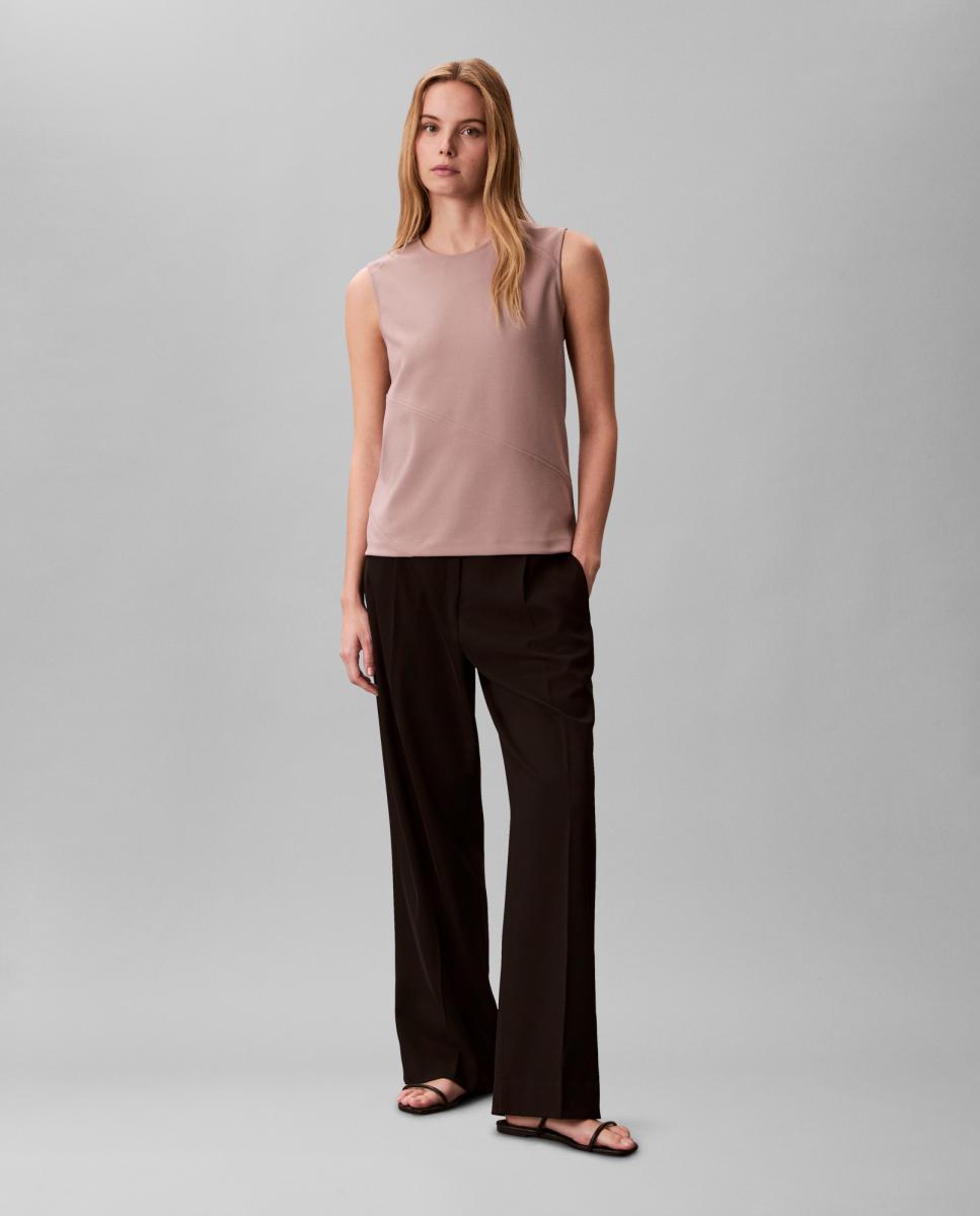 Top de Crepe Elástico Taupe-5
