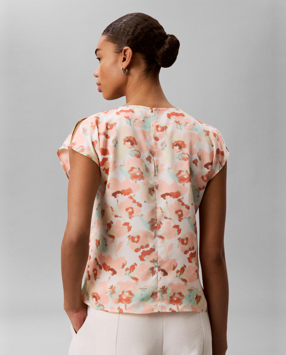 Top de Cetim Mate com Estampado Pêssego-2