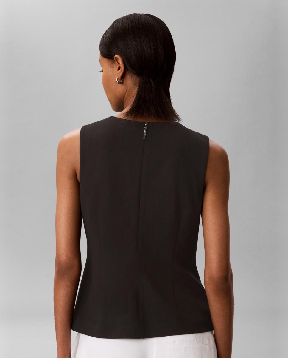 Top Scuba de Crepe Drapeado Preto-2