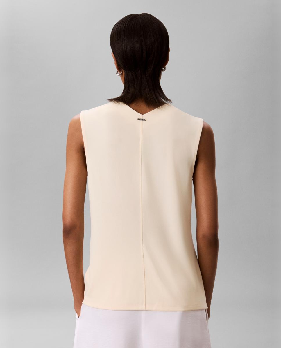 Top de Crepe Drapeado Creme-2