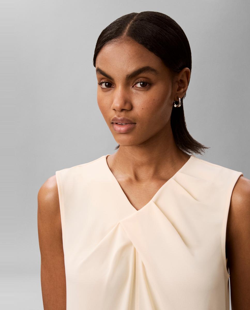 Top de Crepe Drapeado Creme-3
