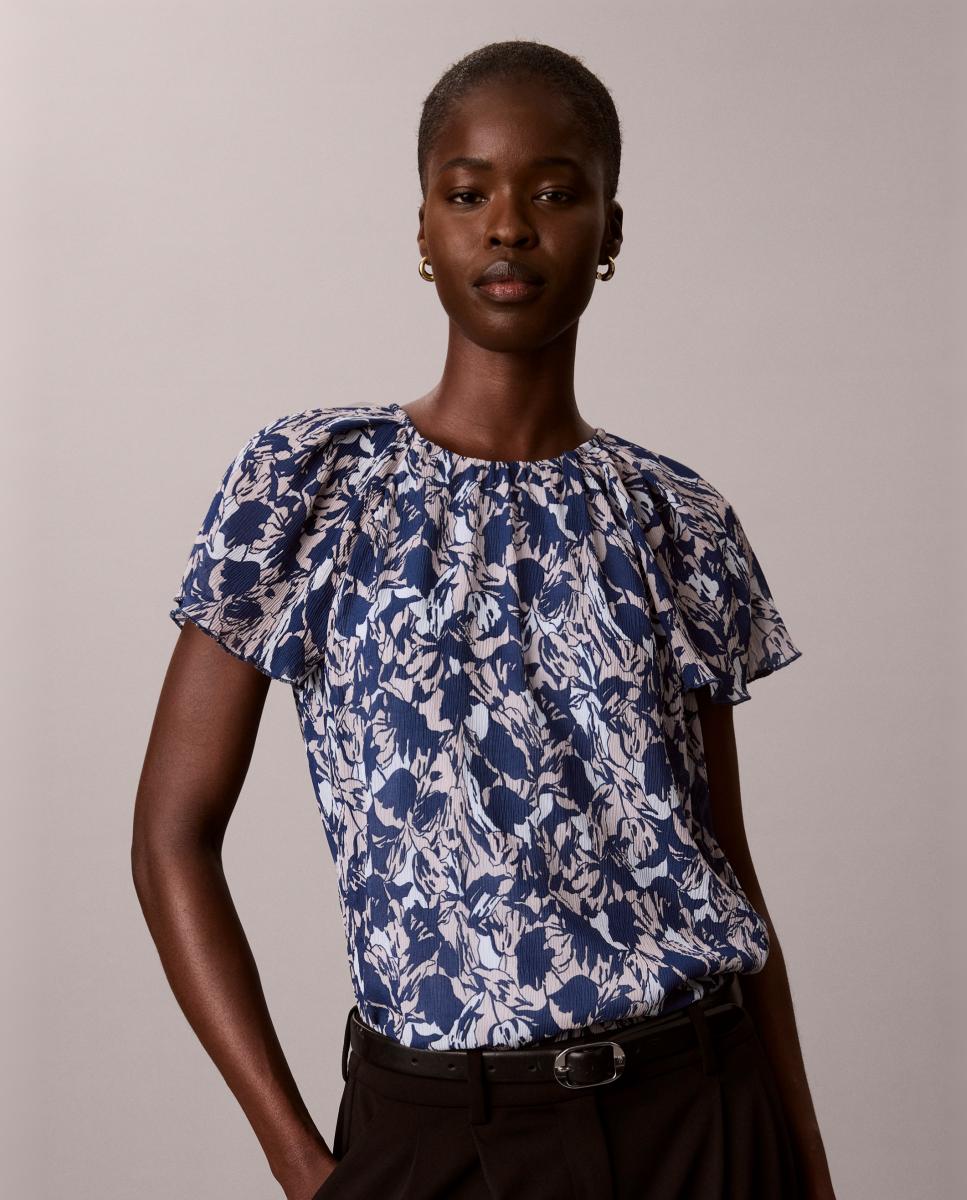 Top de mujer gasa estampada - Calvin Klein - Azul Azul-1