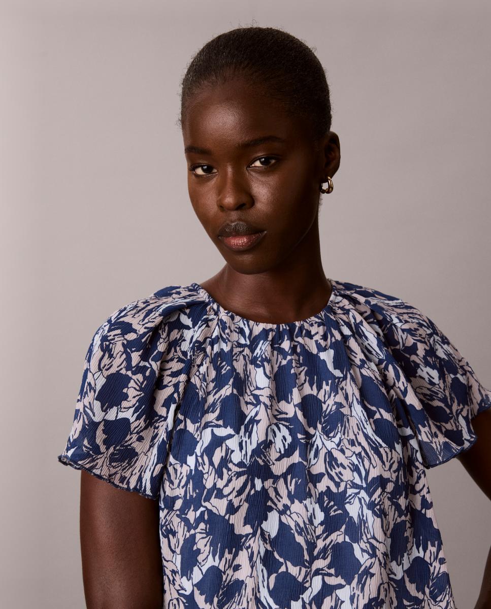 Top de mujer gasa estampada - Calvin Klein - Azul Azul-2