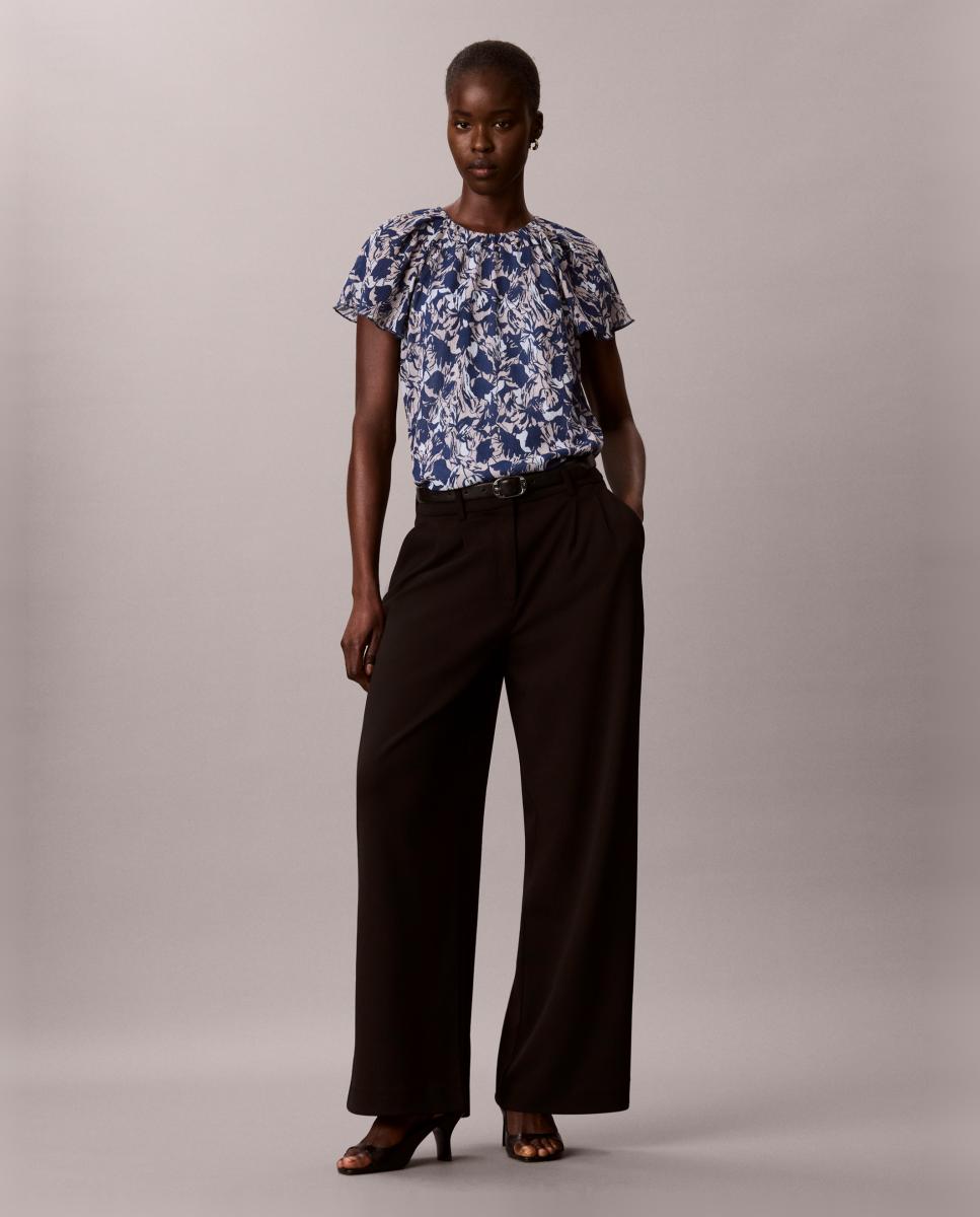 Top de mujer gasa estampada - Calvin Klein - Azul Azul-3