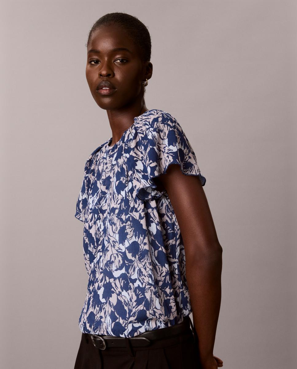 Top de mujer gasa estampada - Calvin Klein - Azul Azul-4