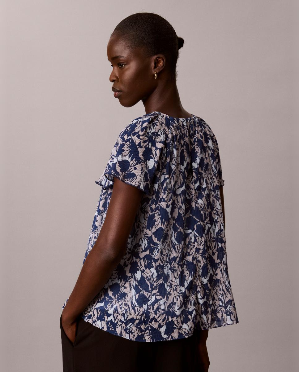 Top de mujer gasa estampada - Calvin Klein - Azul Azul-6