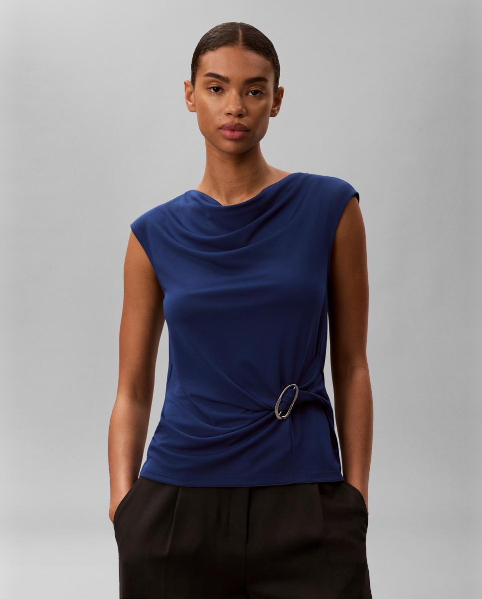 Imagen 0 de Top de mujer crepe drapeado Azul