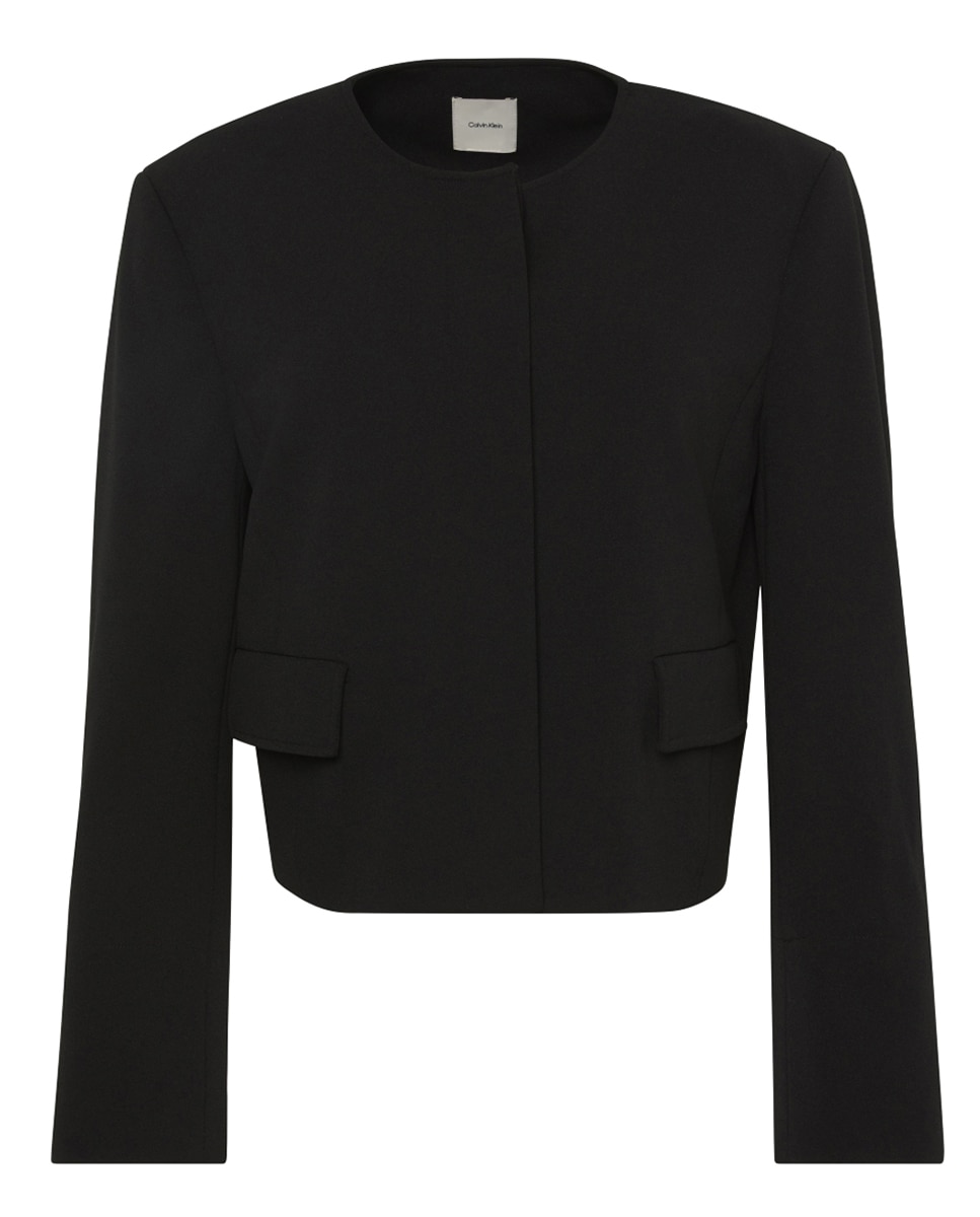 Casaco Curto em Crepe Preto-4