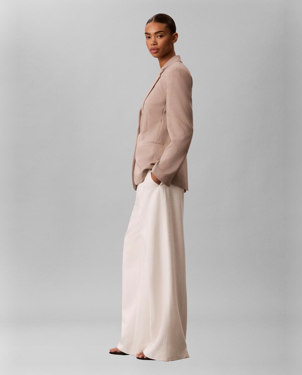Blazer cintado Bege-4