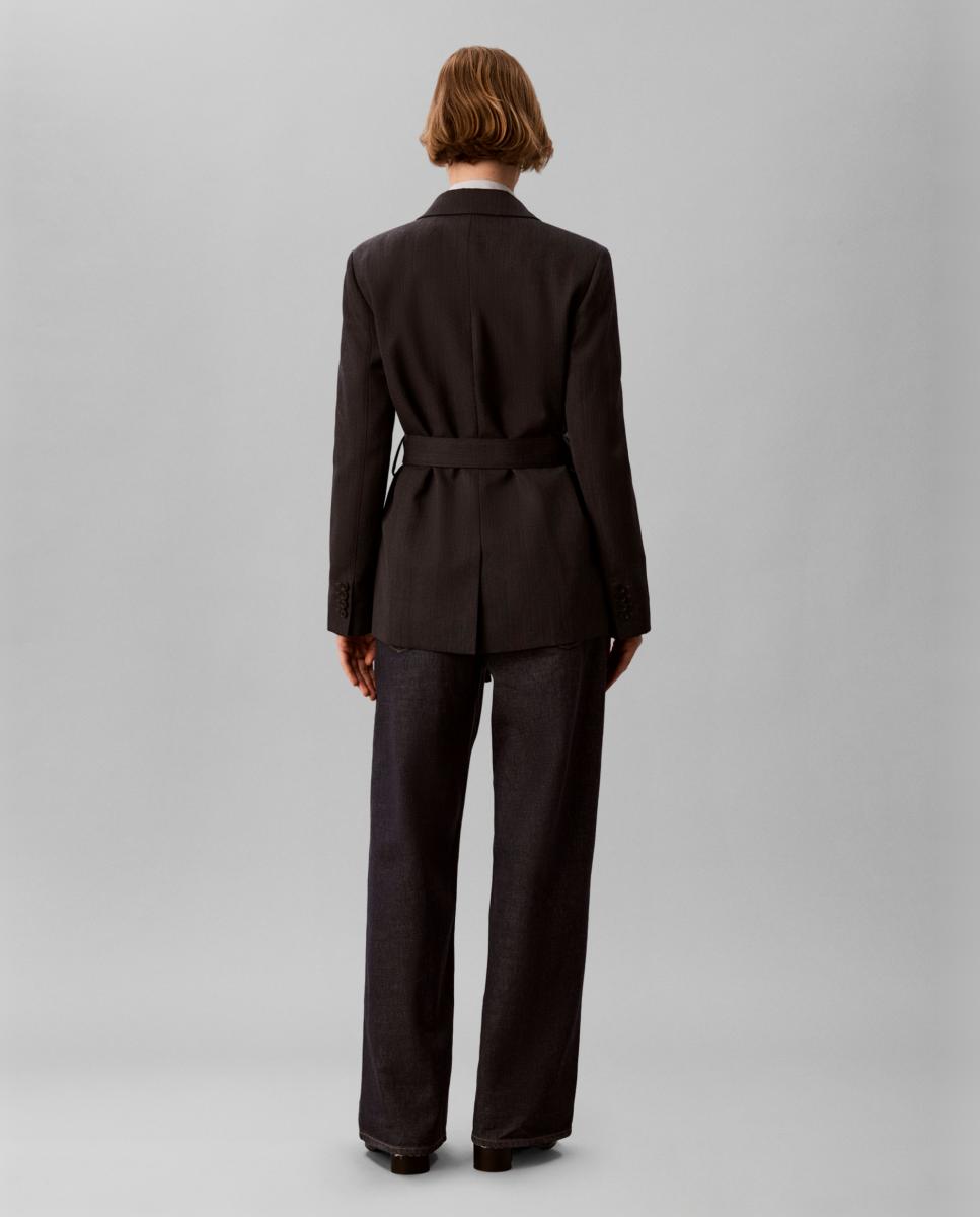 Blazer de mujer con cinturón - Calvin Klein - Gris oscuro Gris oscuro-2