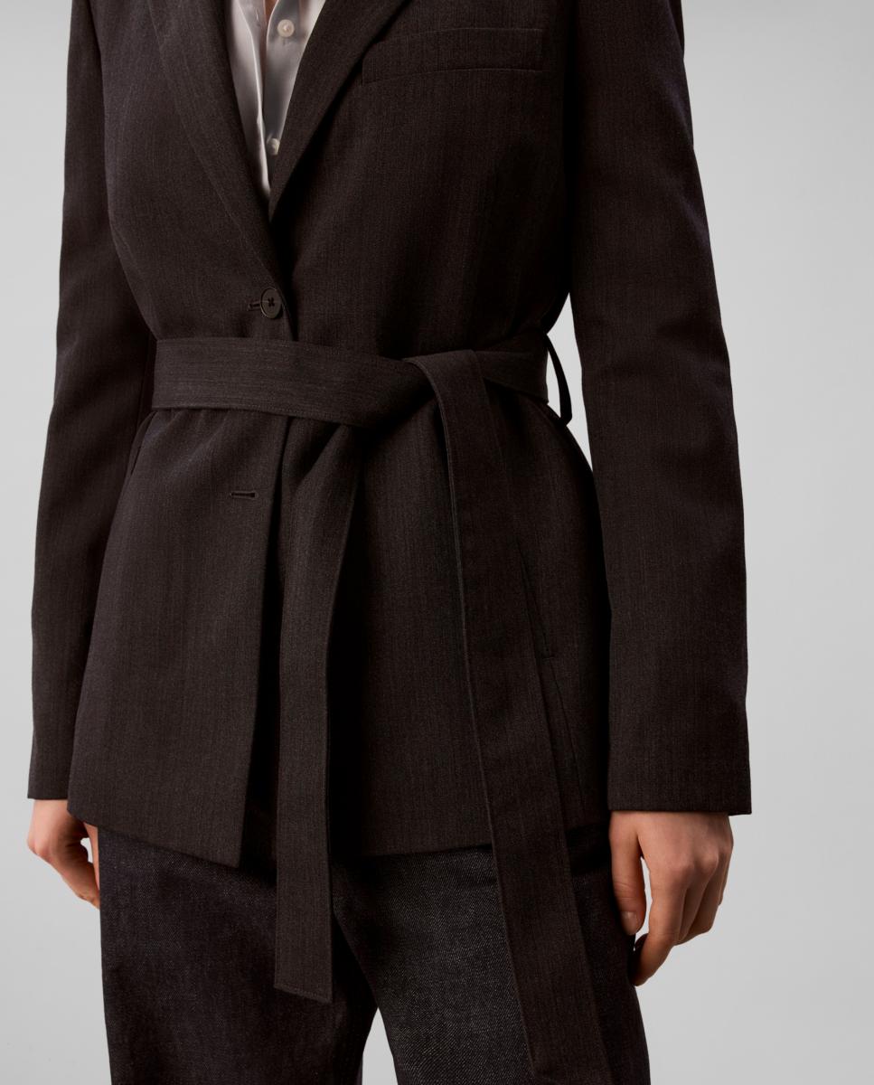 Blazer de mujer con cinturón - Calvin Klein - Gris oscuro Gris oscuro-5
