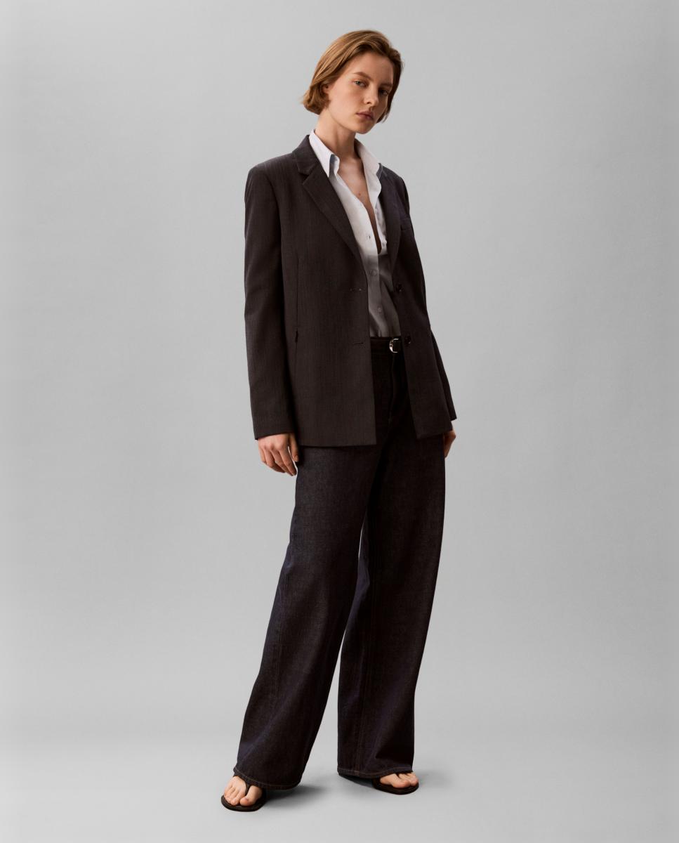 Blazer de mujer con cinturón - Calvin Klein - Gris oscuro Gris oscuro-6