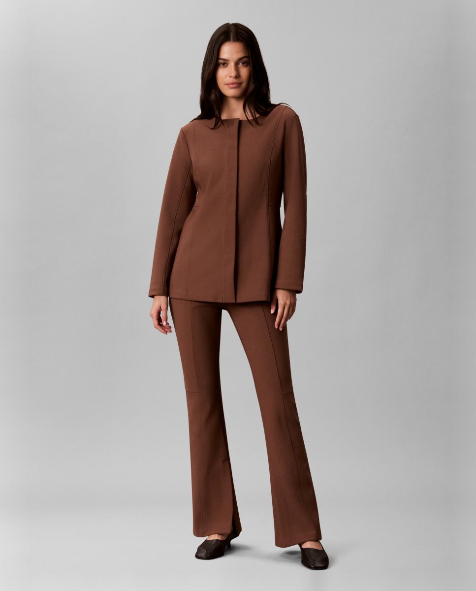 Chaqueta de mujer punto sastre - Calvin Klein - Marrón oscuro Marrón oscuro-5