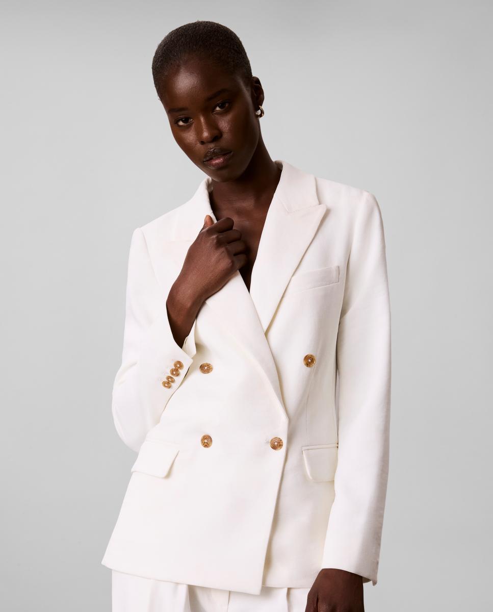 Blazer de mujer doble botonadura - Calvin Klein - Blanco Blanco-1