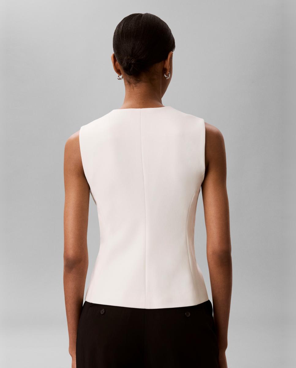Colete de Crepe Branco-2