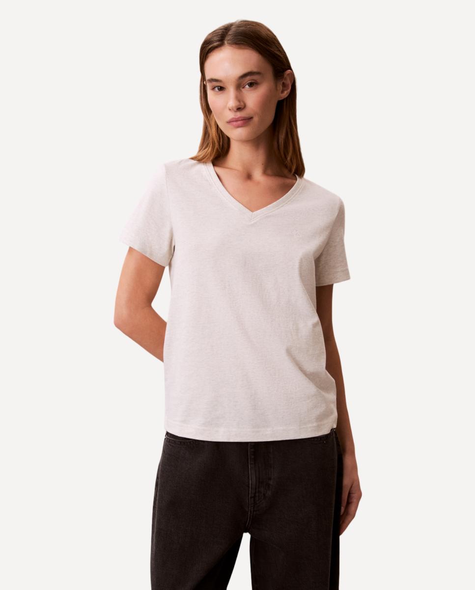 Imagem 0 de T-shirt de Decote em Bico com Logótipo