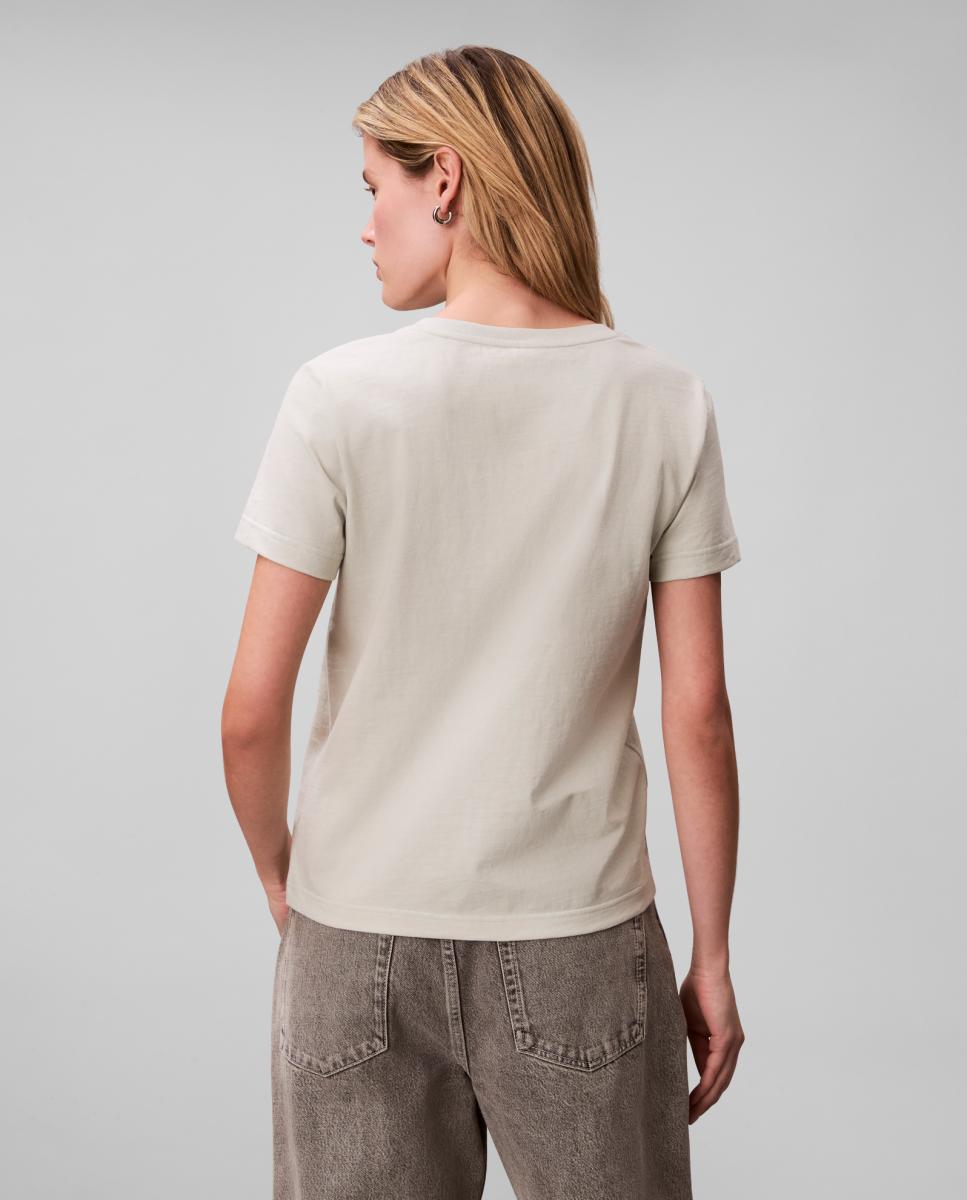 T-shirt Gráfica com Decote em V Verde-claro-2
