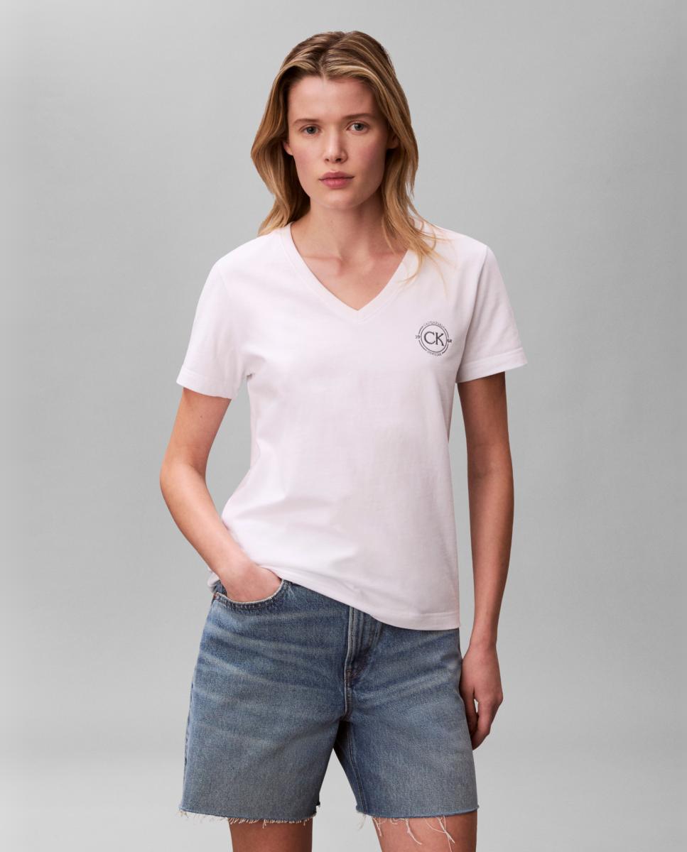 Imagem 0 de T-shirt Gráfica com Decote em V