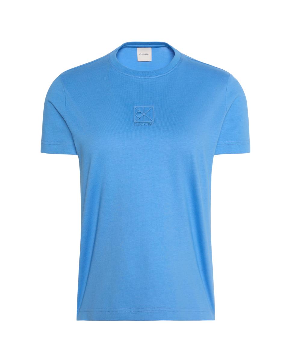 T-shirt de mulher com manga curta Azul-5