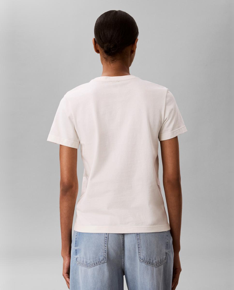 T-shirt de mulher com manga curta Branco-2