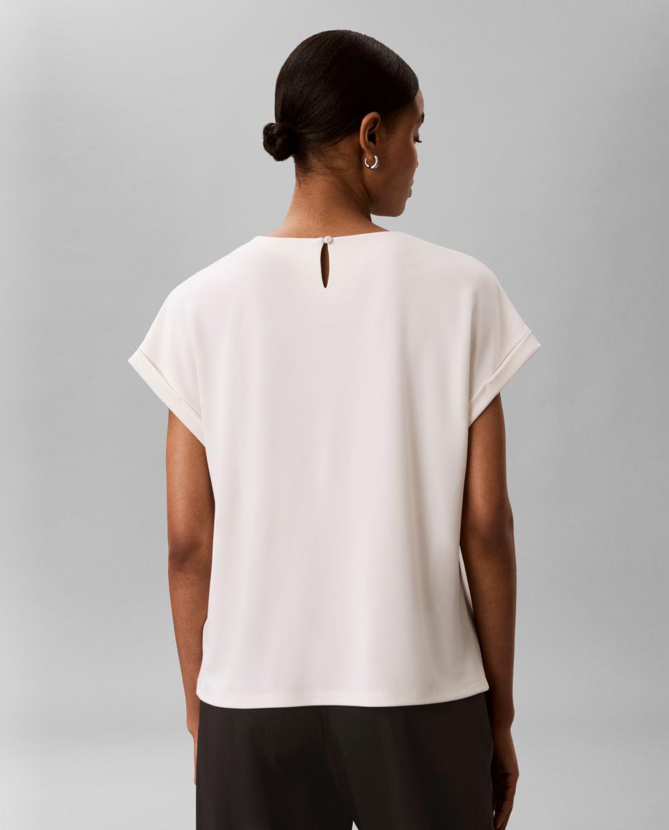 T-shirt de mulher com manga curta Branco-2