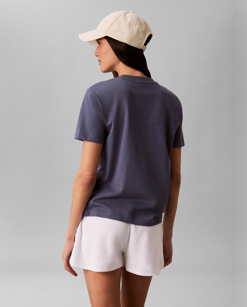 T-shirt de mulher com manga curta Azul-índigo-2