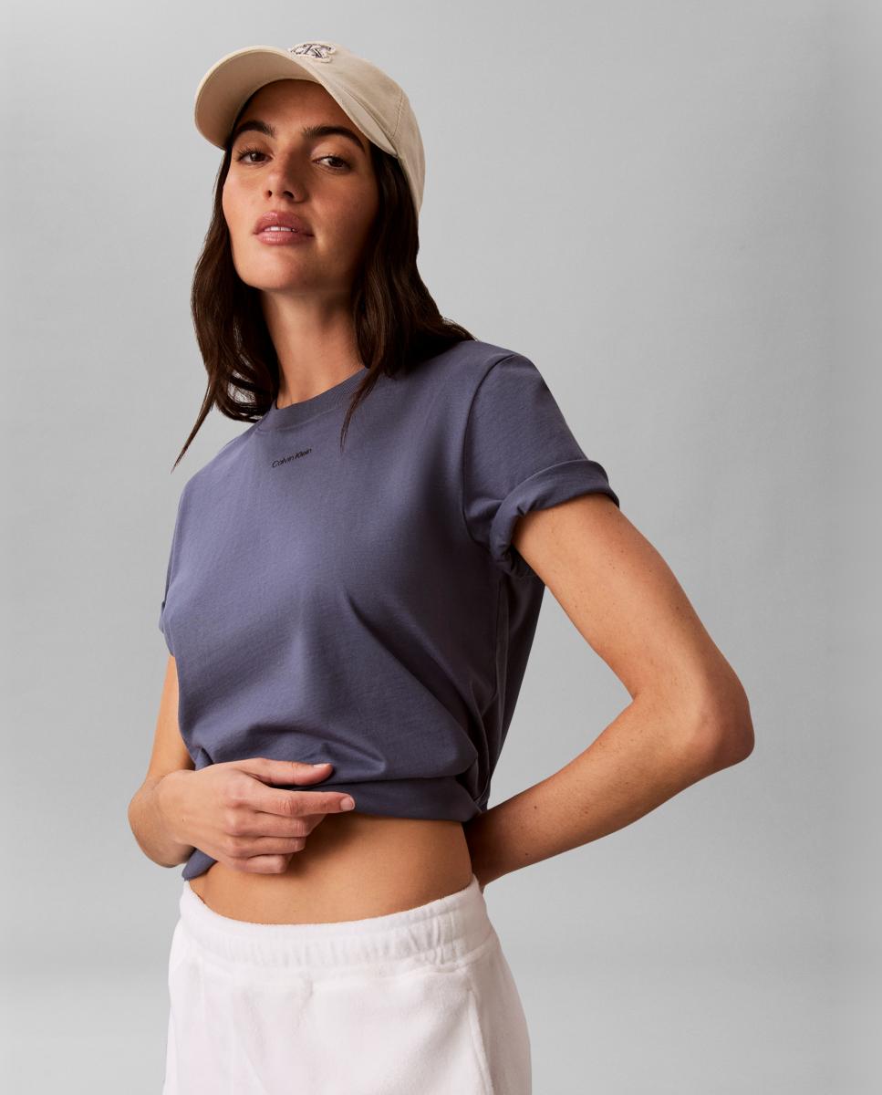 T-shirt de mulher com manga curta Azul-índigo-4