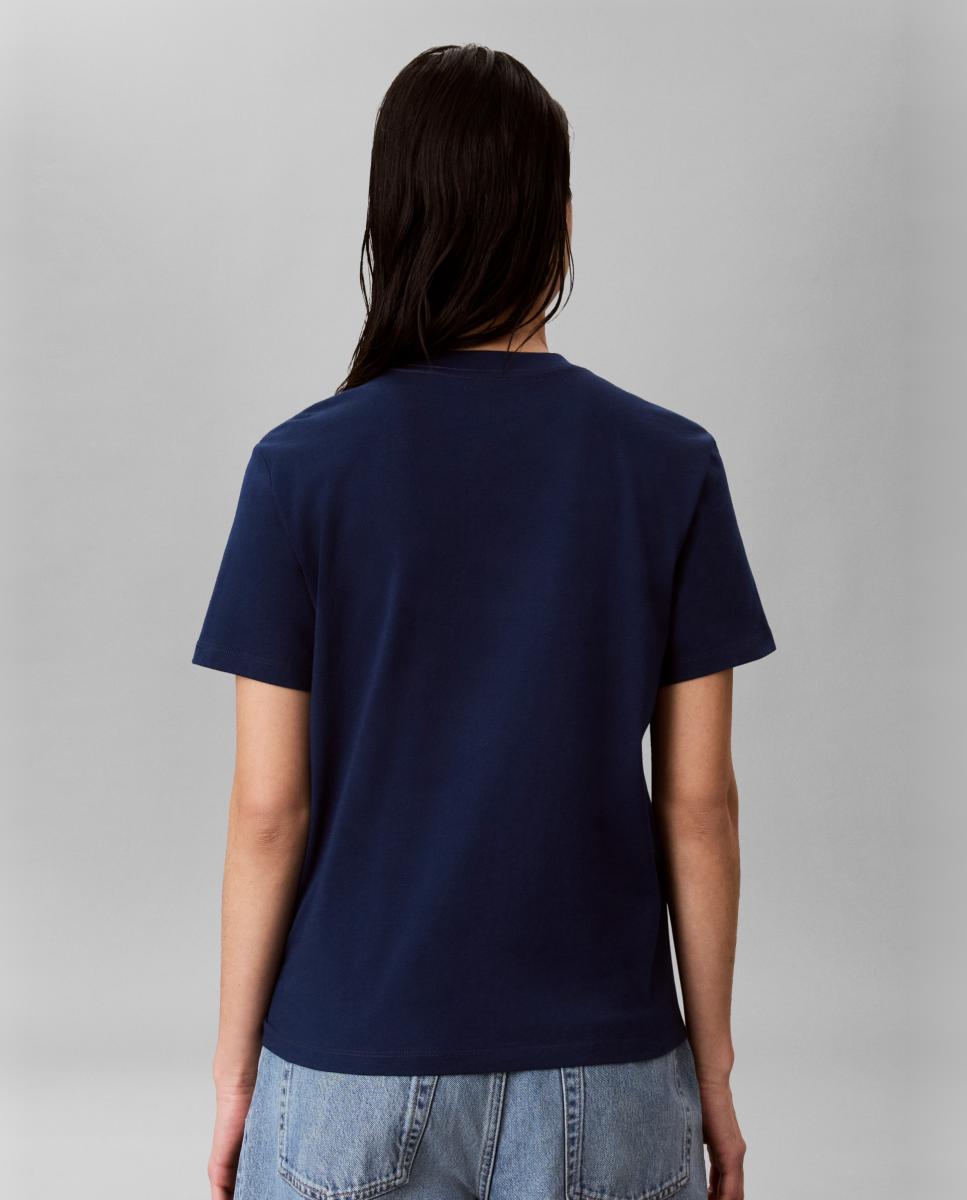 T-shirt de Manga Curta com Estampado de Cidade Azul-marinho-2