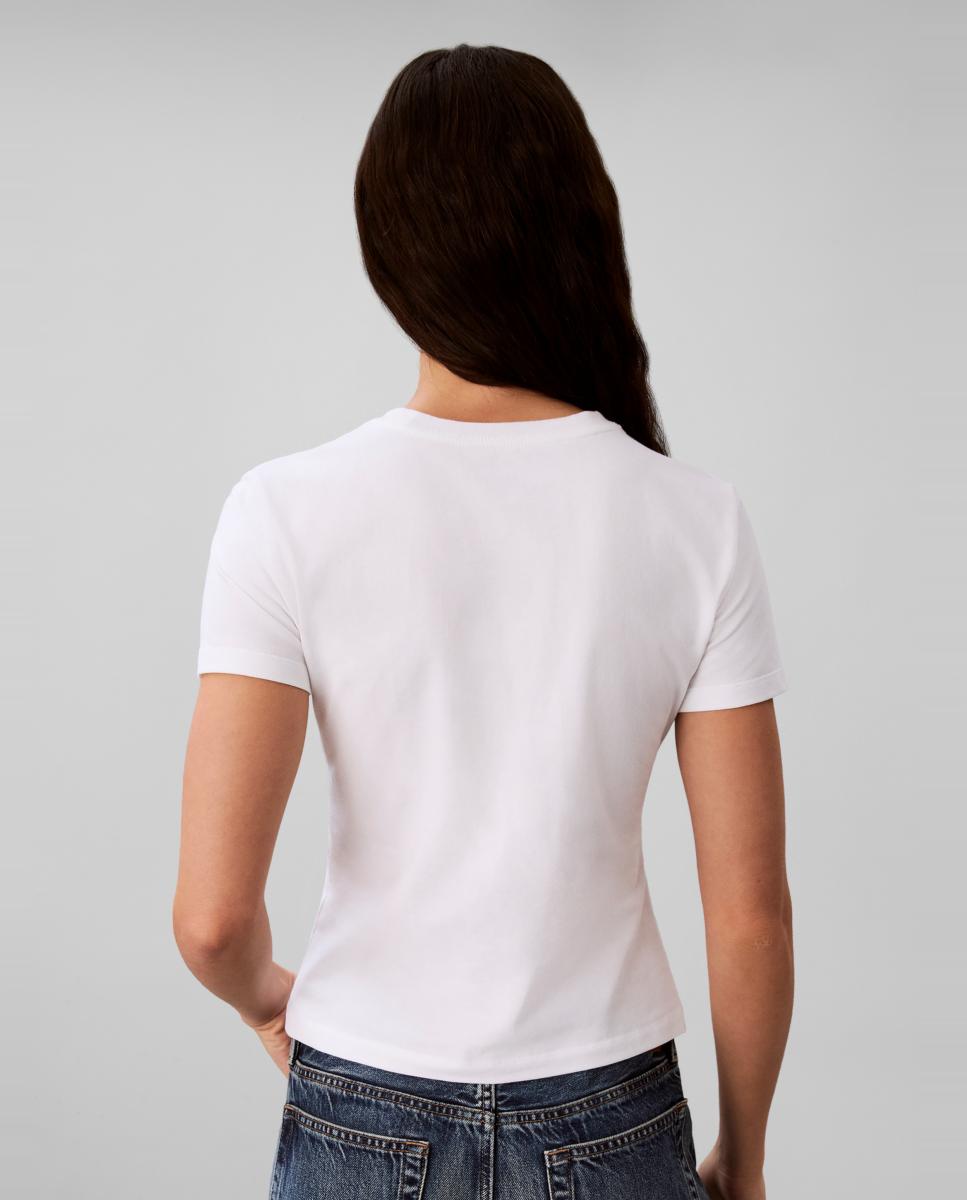 T-shirt de mulher com manga curta Branco-2