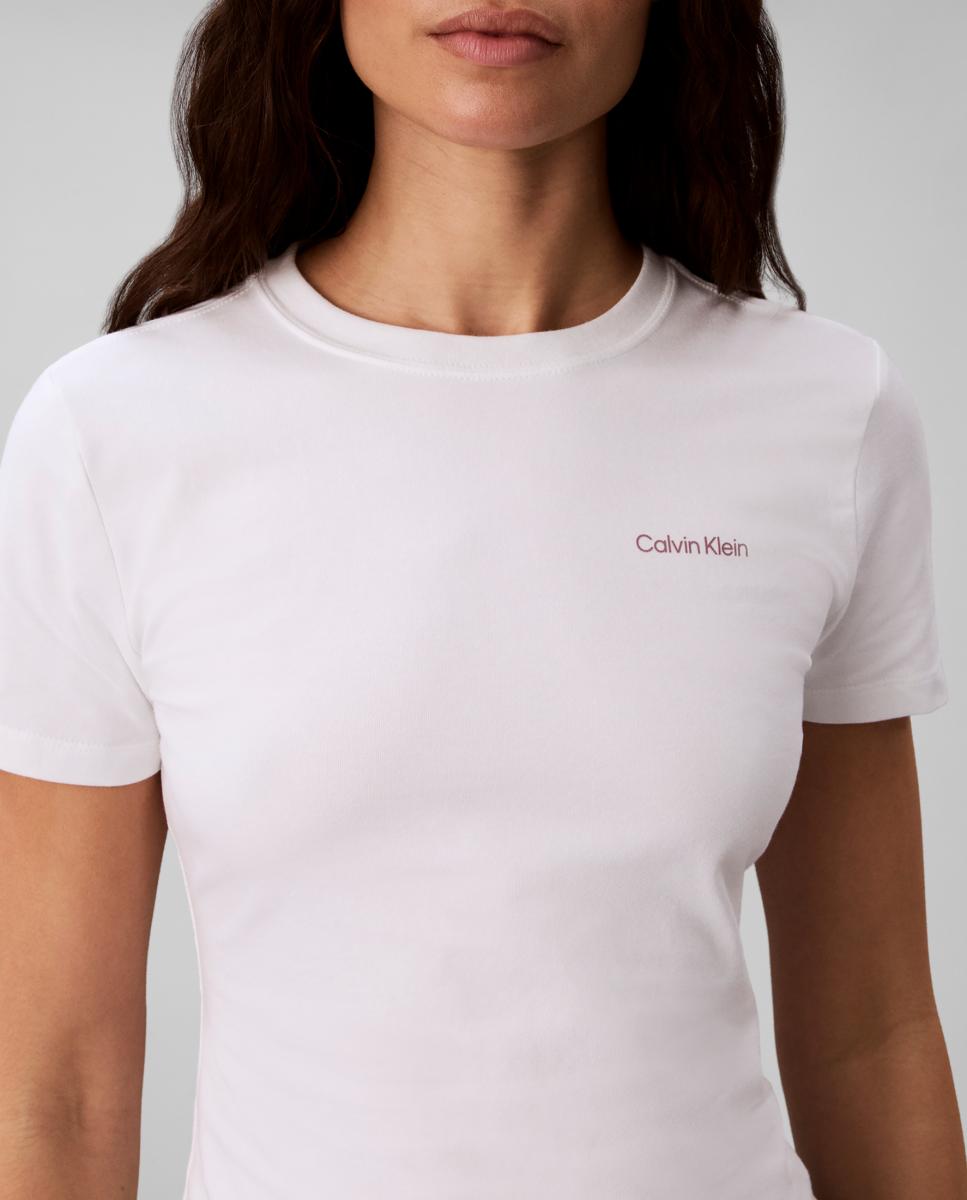 T-shirt de mulher com manga curta Branco-4
