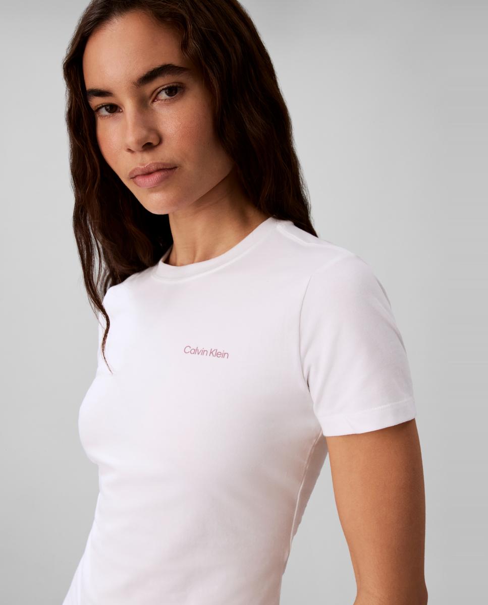 T-shirt de mulher com manga curta Branco-5