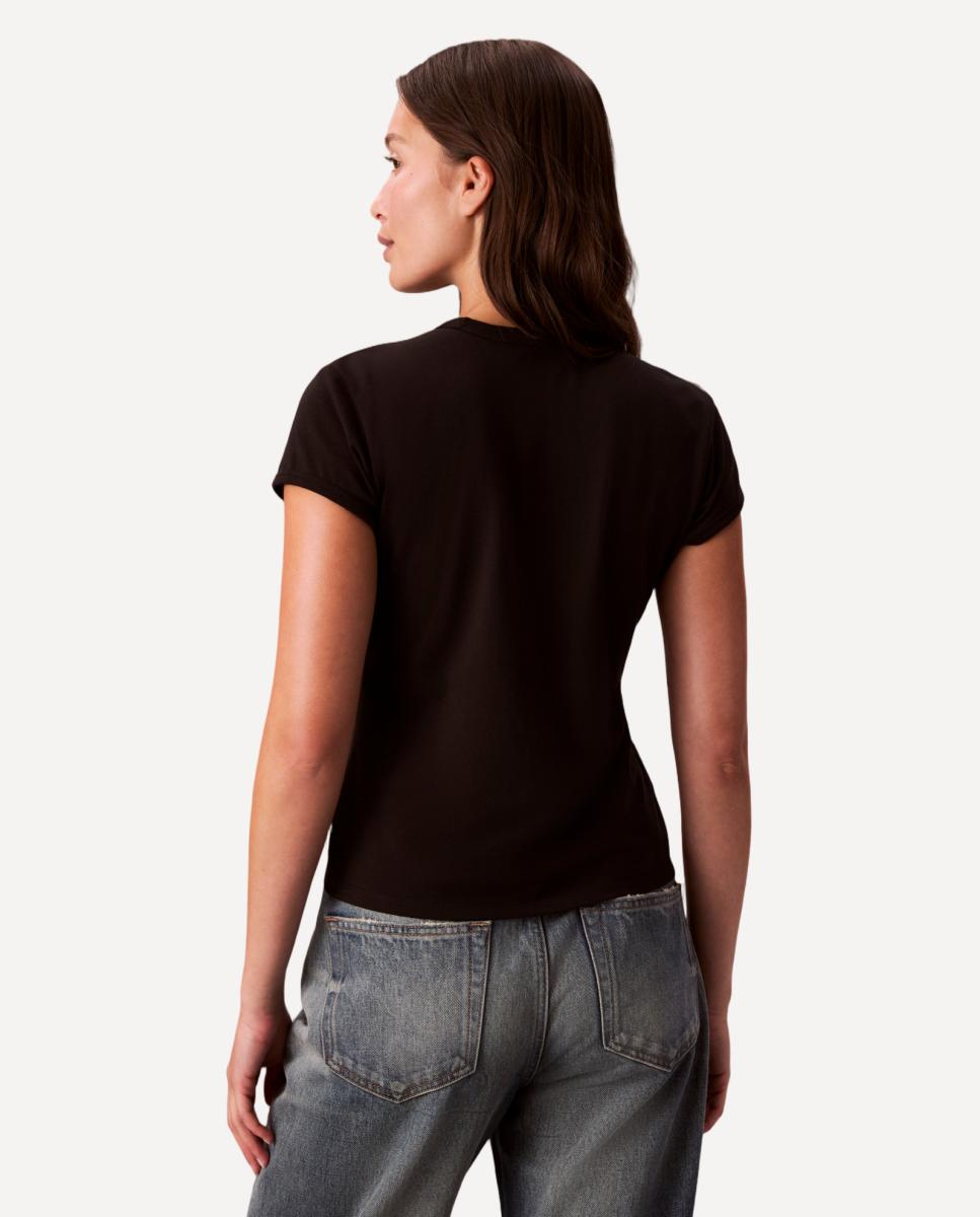 T-shirt com Logótipo Metalizado Preto-3