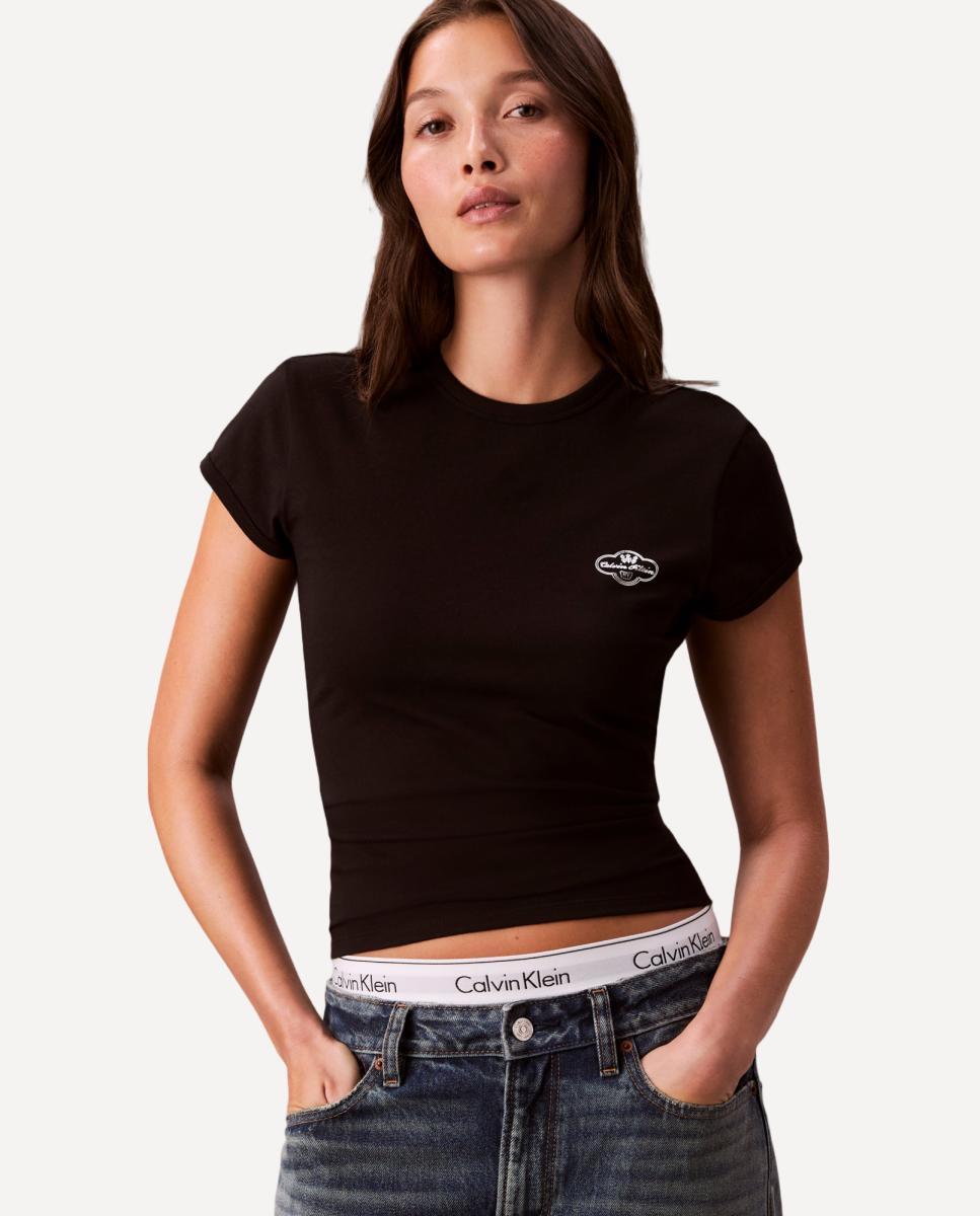 T-shirt com Logótipo Metalizado Preto-4